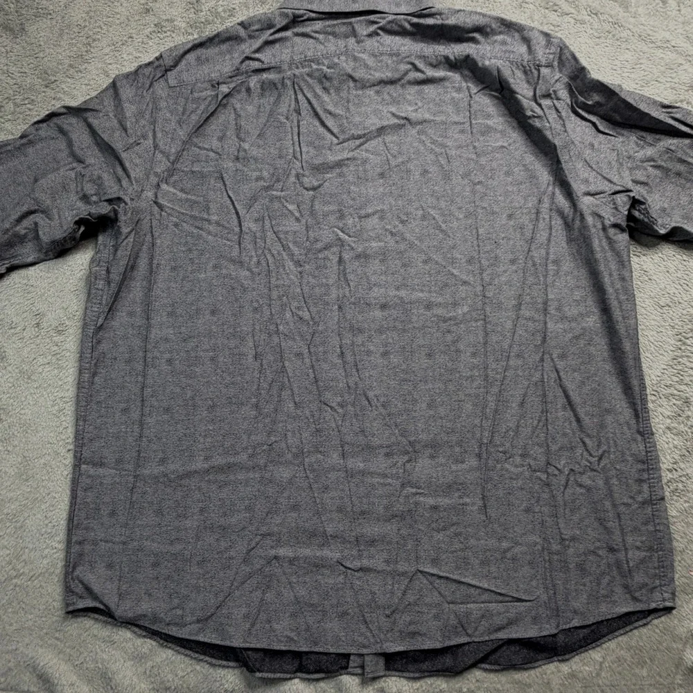 Hart Schaffner Marx Mens 3XB Grey Cotton Textured Long Sleeve Button Down Shirt